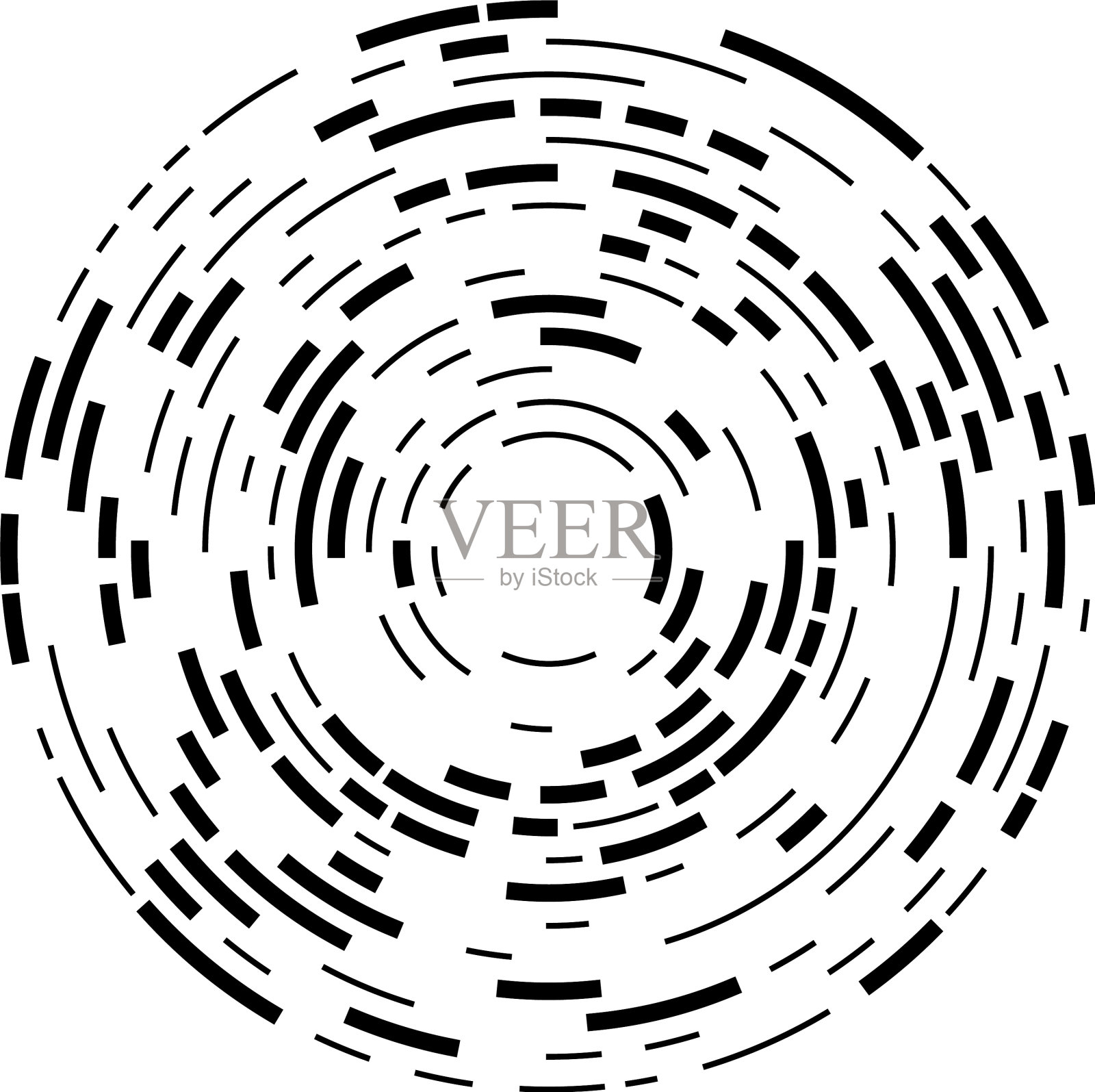 径向的圆形，同心圆，分段圆插画图片素材