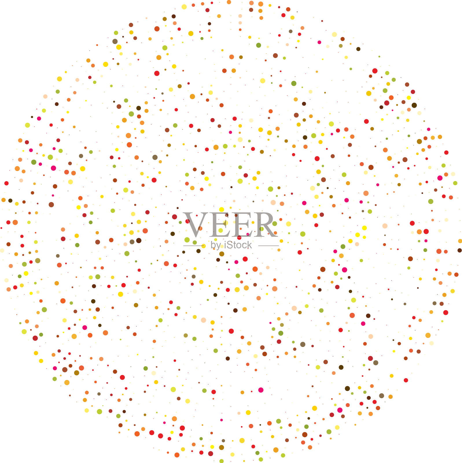 五颜六色的随机圆圈，点，斑点和插画图片素材