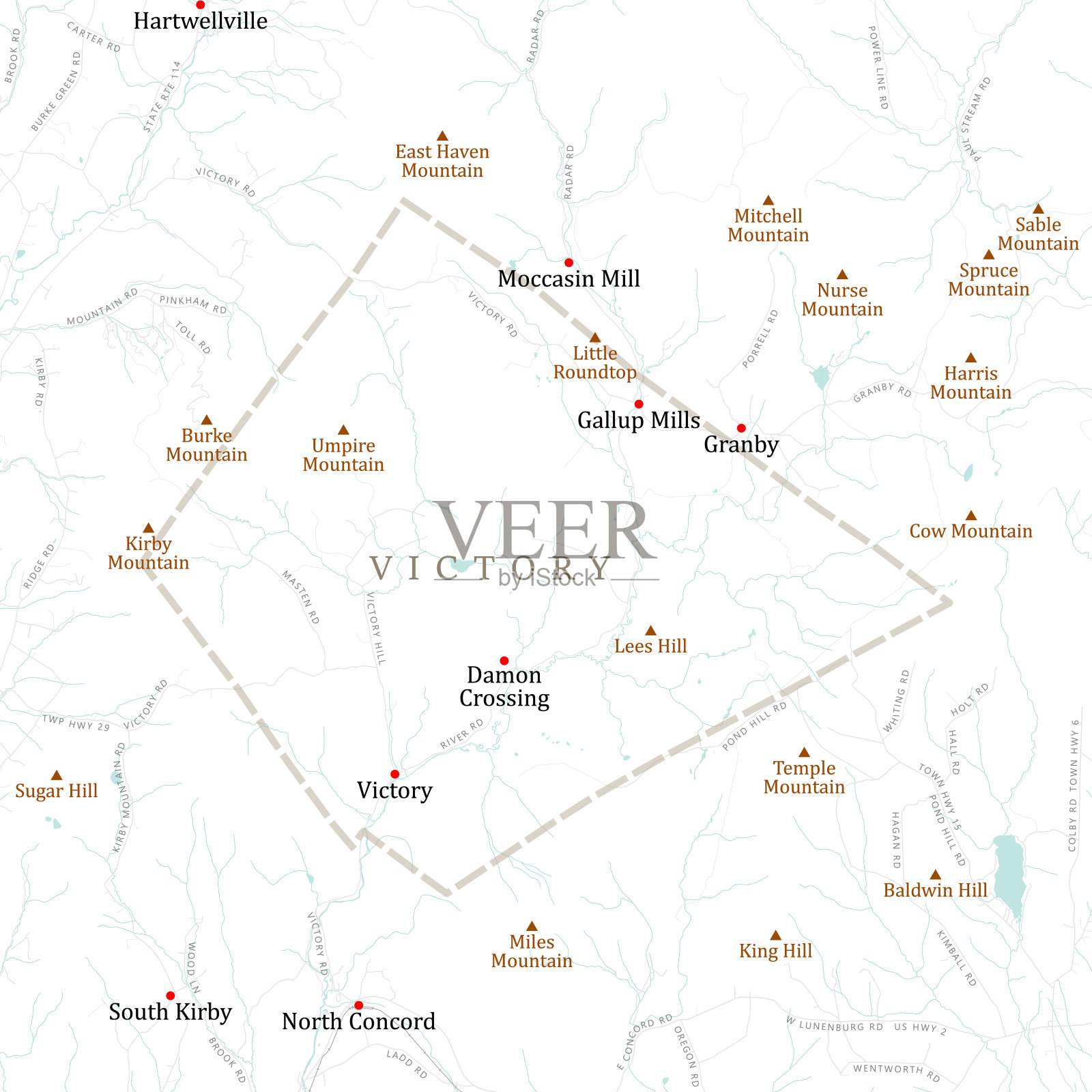 VT埃塞克斯胜利矢量路线图插画图片素材