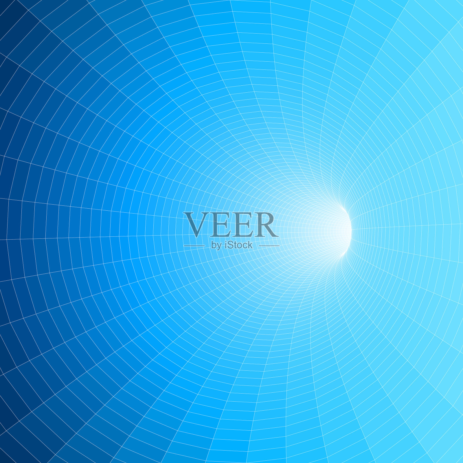 浅蓝色光滑矩形图案，形成隧道插画图片素材