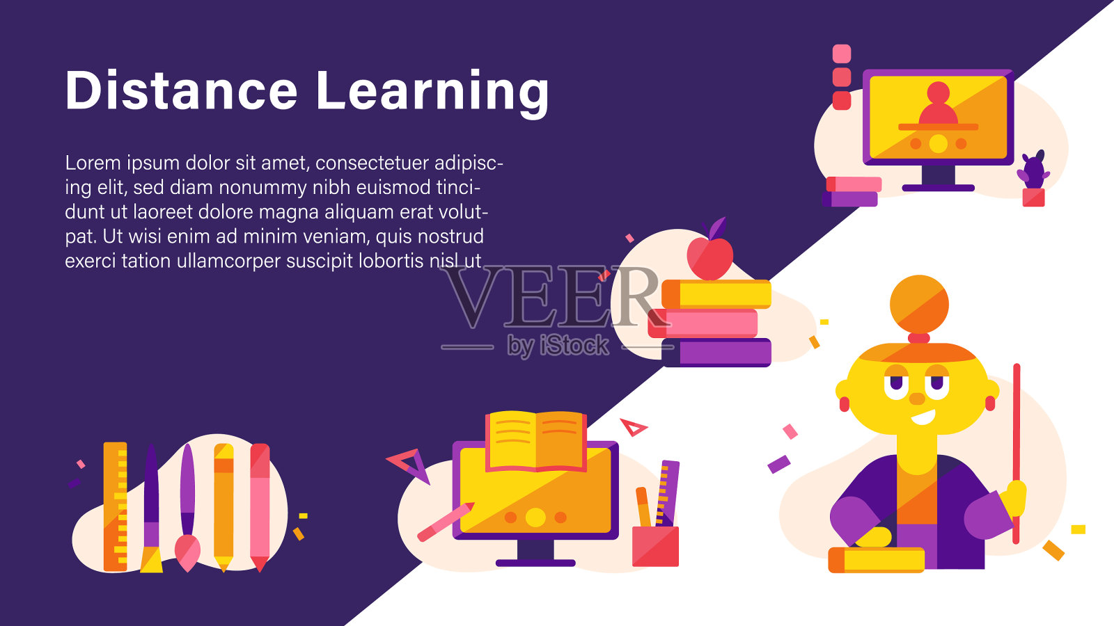 学习在线图标插画图片素材