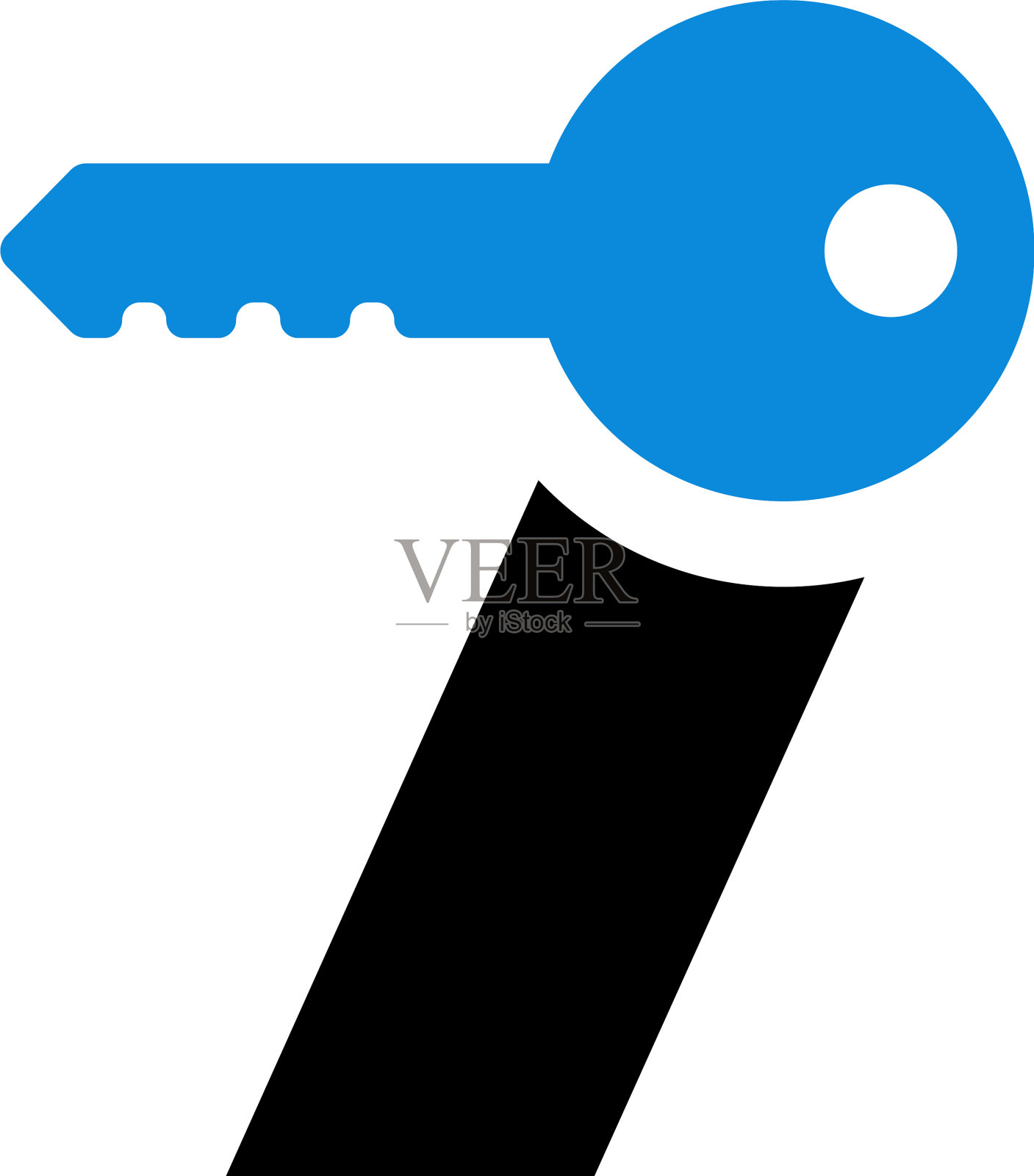 标志编号安全安全蓝色钥匙7插画图片素材