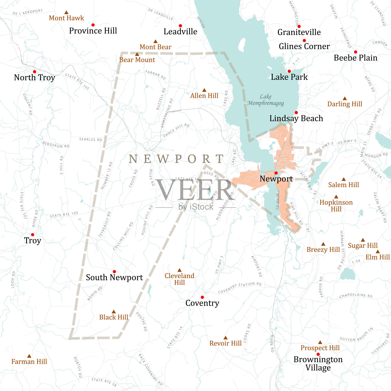 新奥尔良纽波特矢量路线图插画图片素材