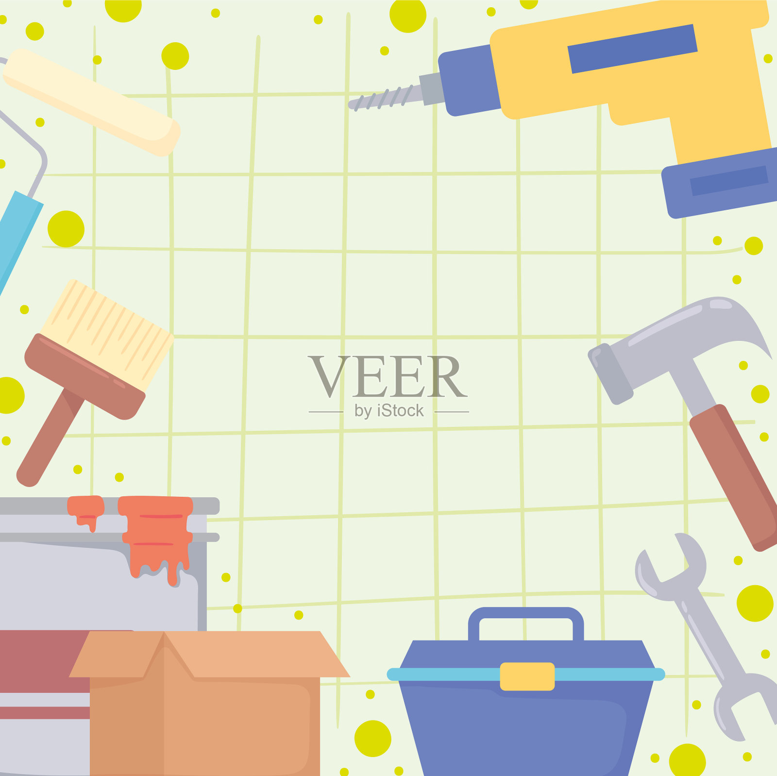 修理和翻新工具插画图片素材