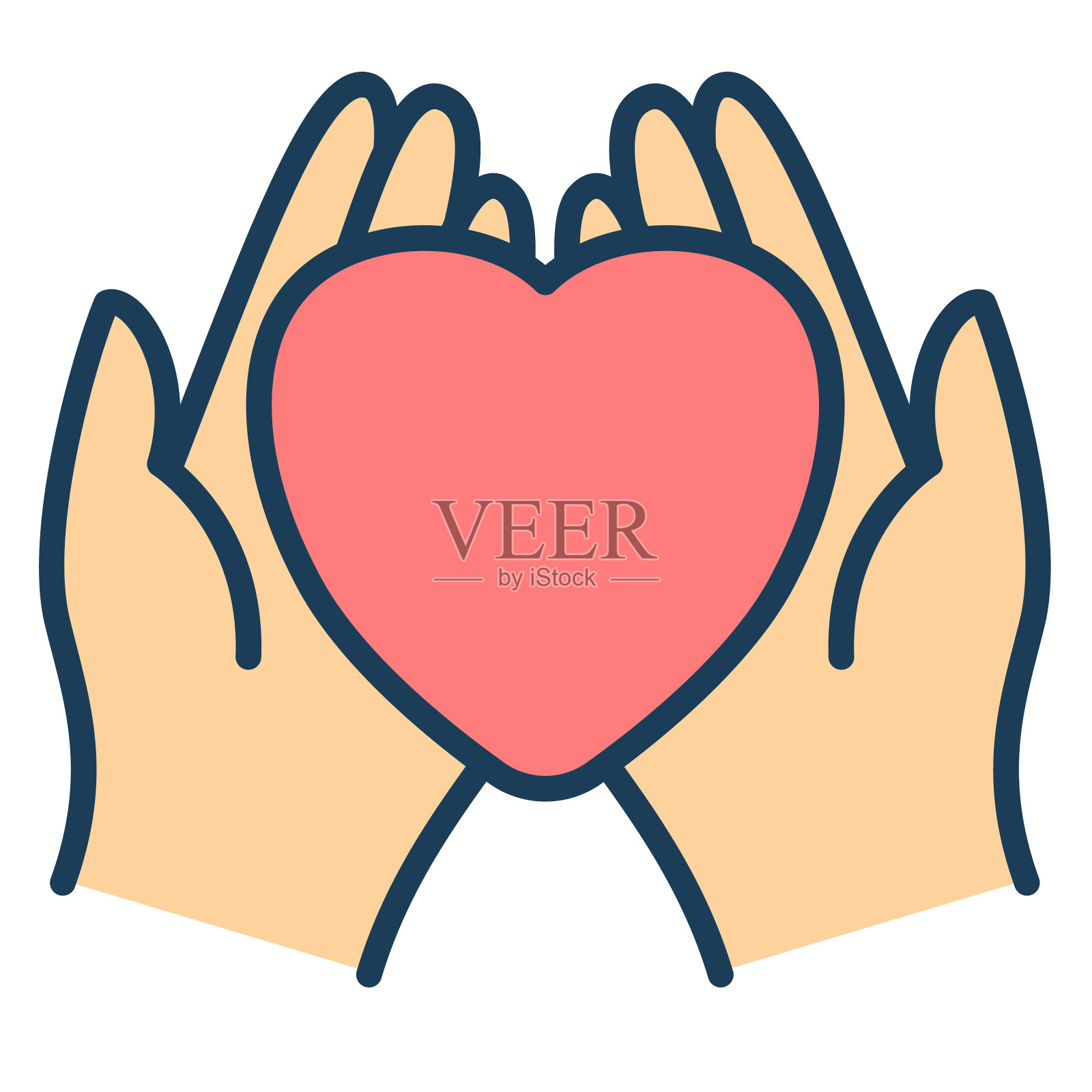 自我关爱用爱的心单身孤立icon插画图片素材