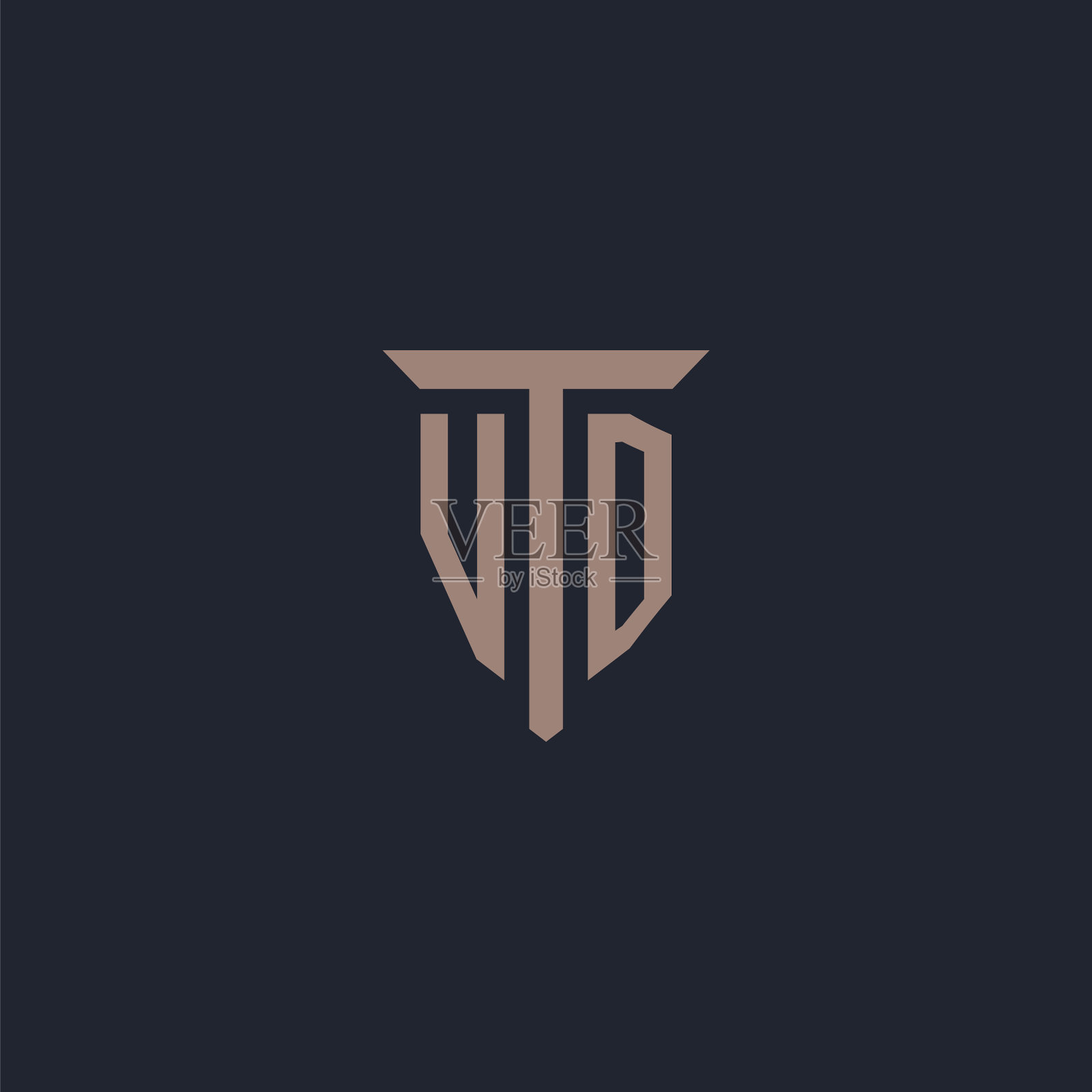 Vd最初的标志字母与支柱图标设计插画图片素材