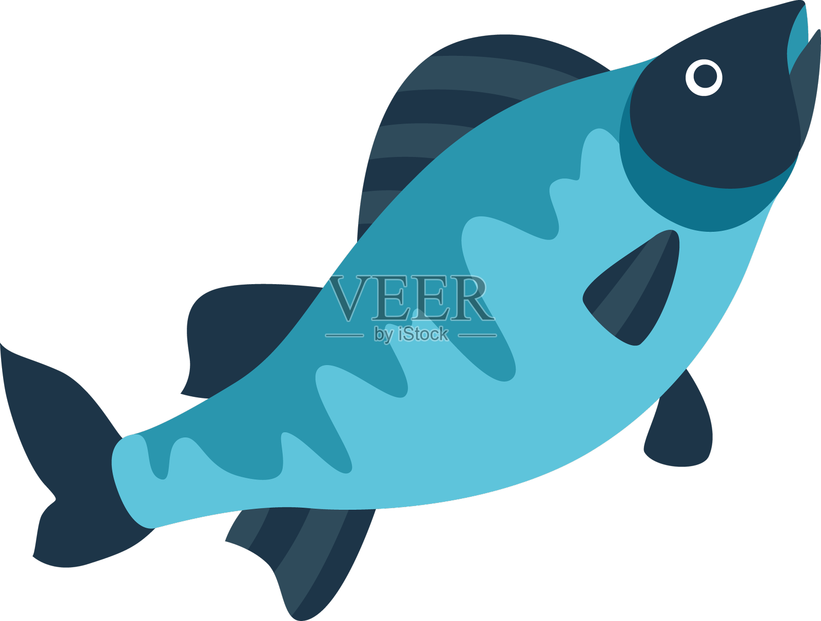 鱼形象的风格化的设计或设计元素图片