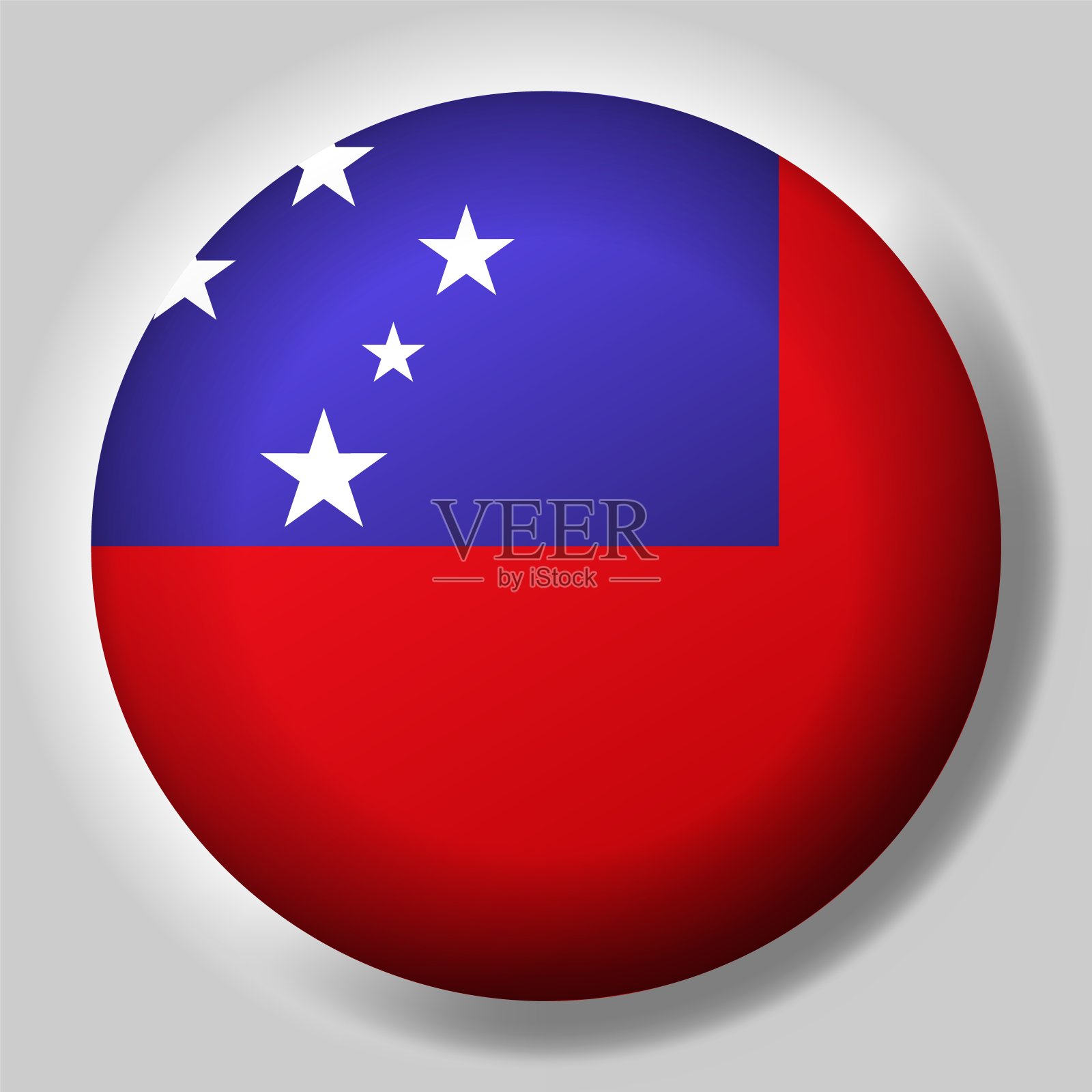 萨摩亚国旗按钮插画图片素材