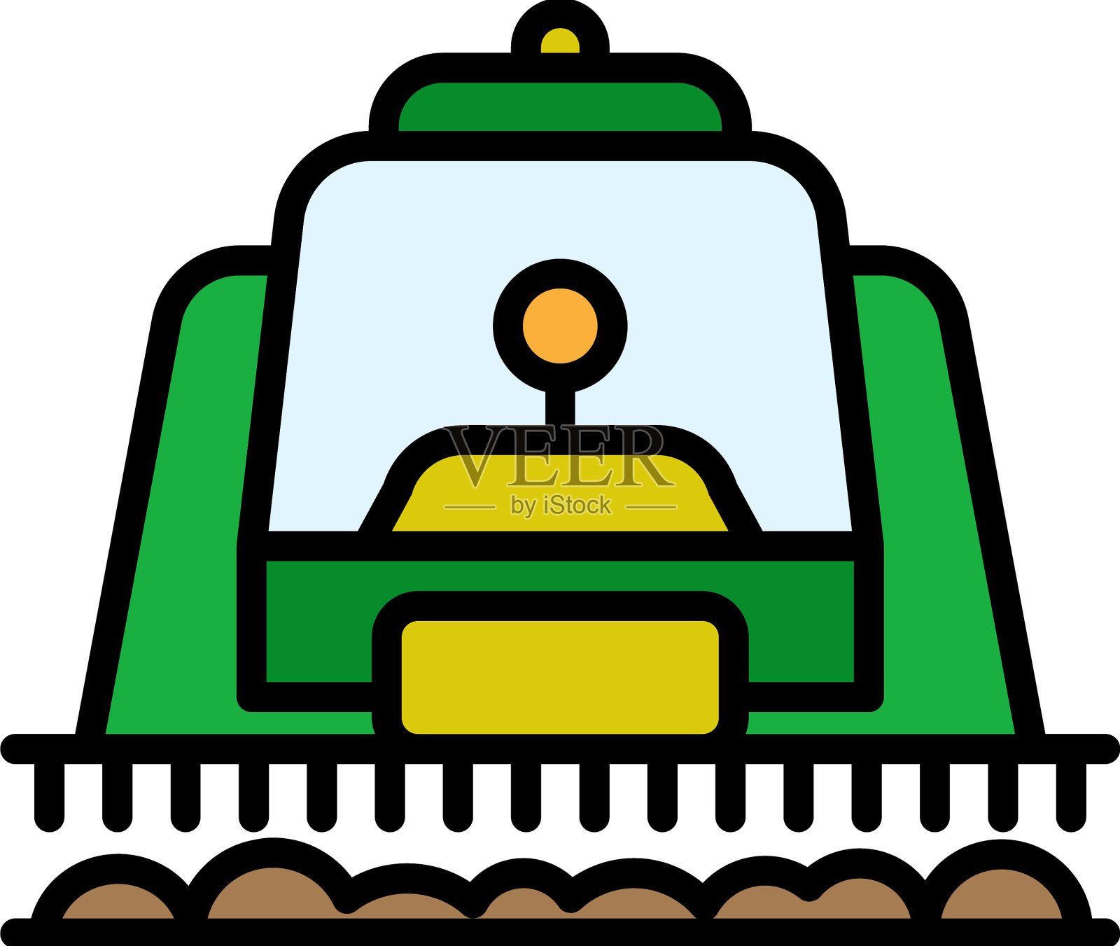 结合图标颜色轮廓的正面插画图片素材