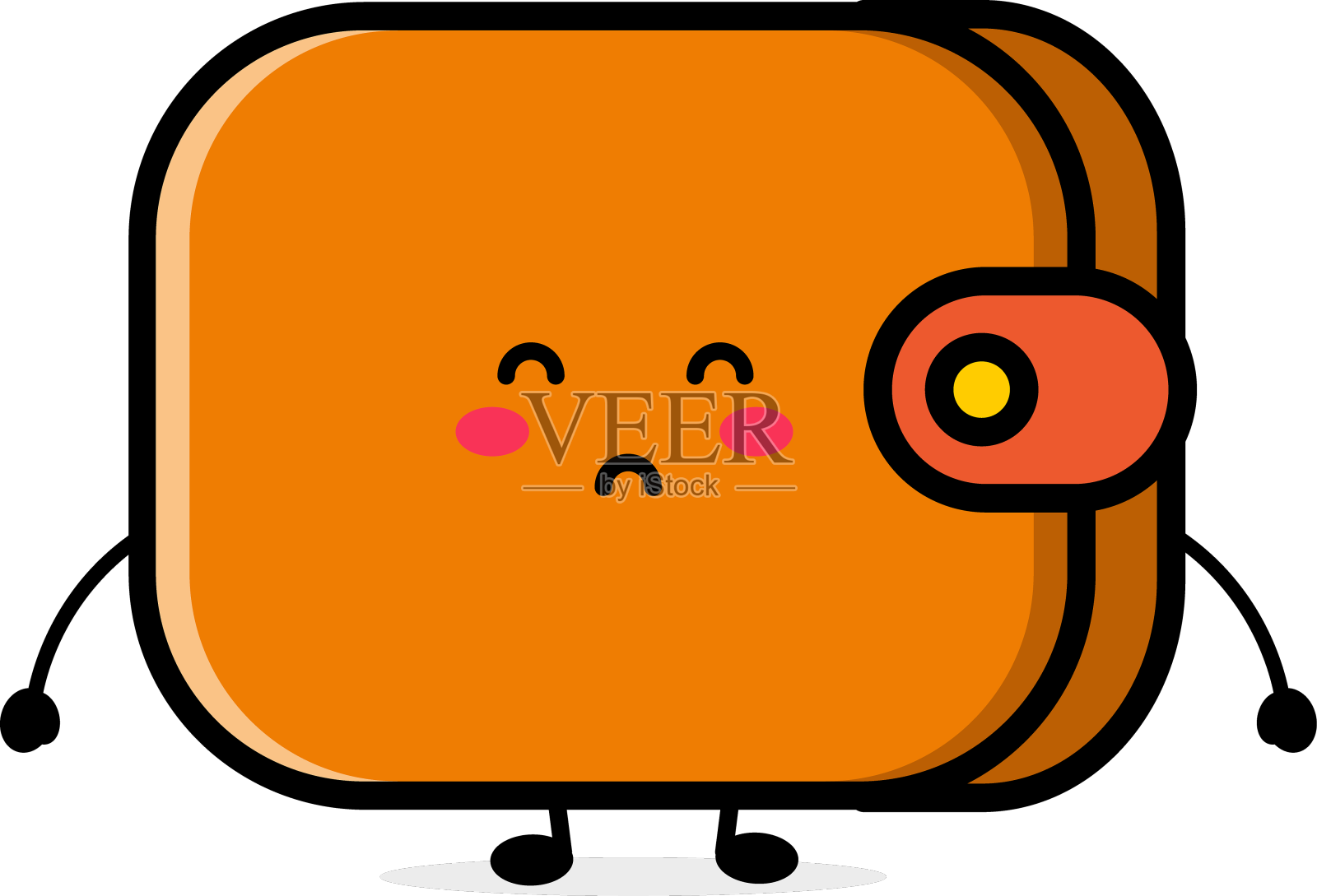 可爱有趣的钱包表情字符手绘设计元素图片