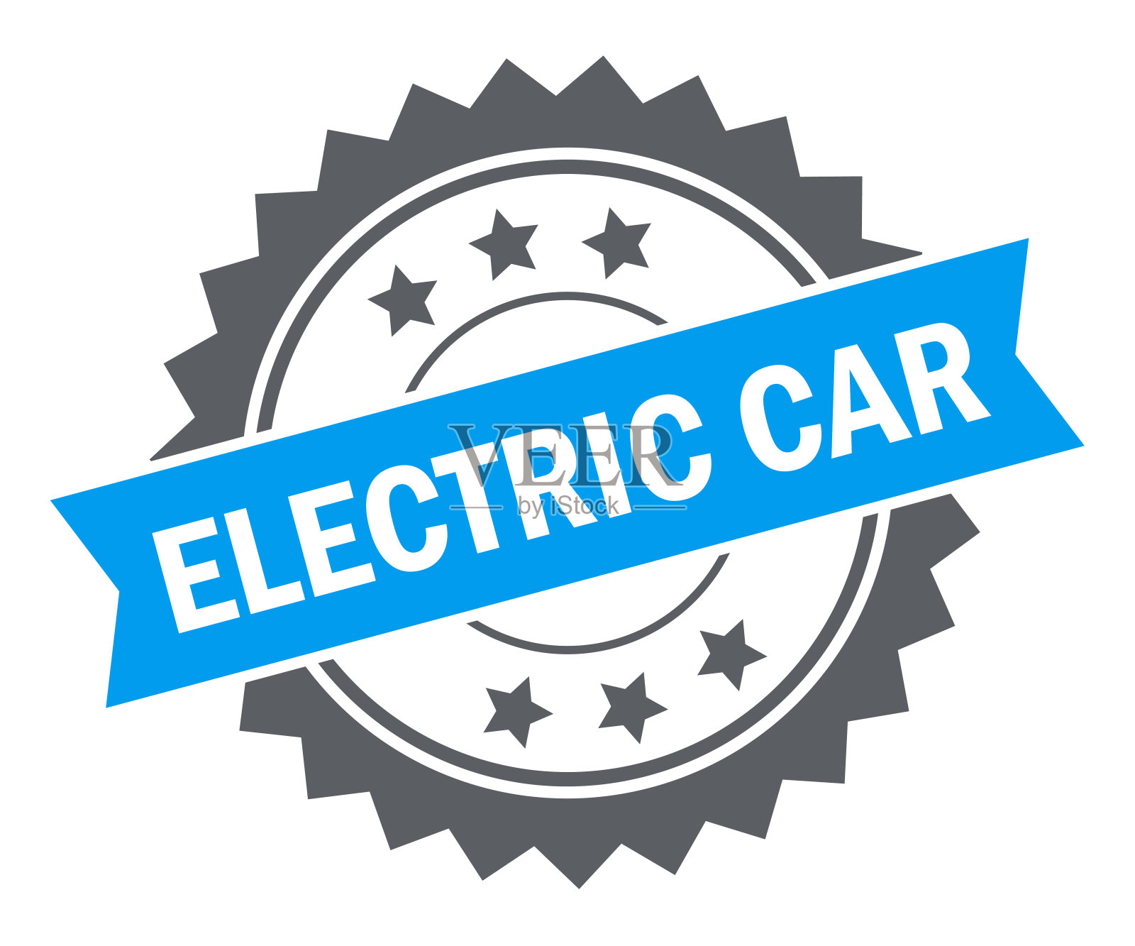 电动汽车-印章，印鉴，印章模板。难看的东西效果。向量股票插图插画图片素材