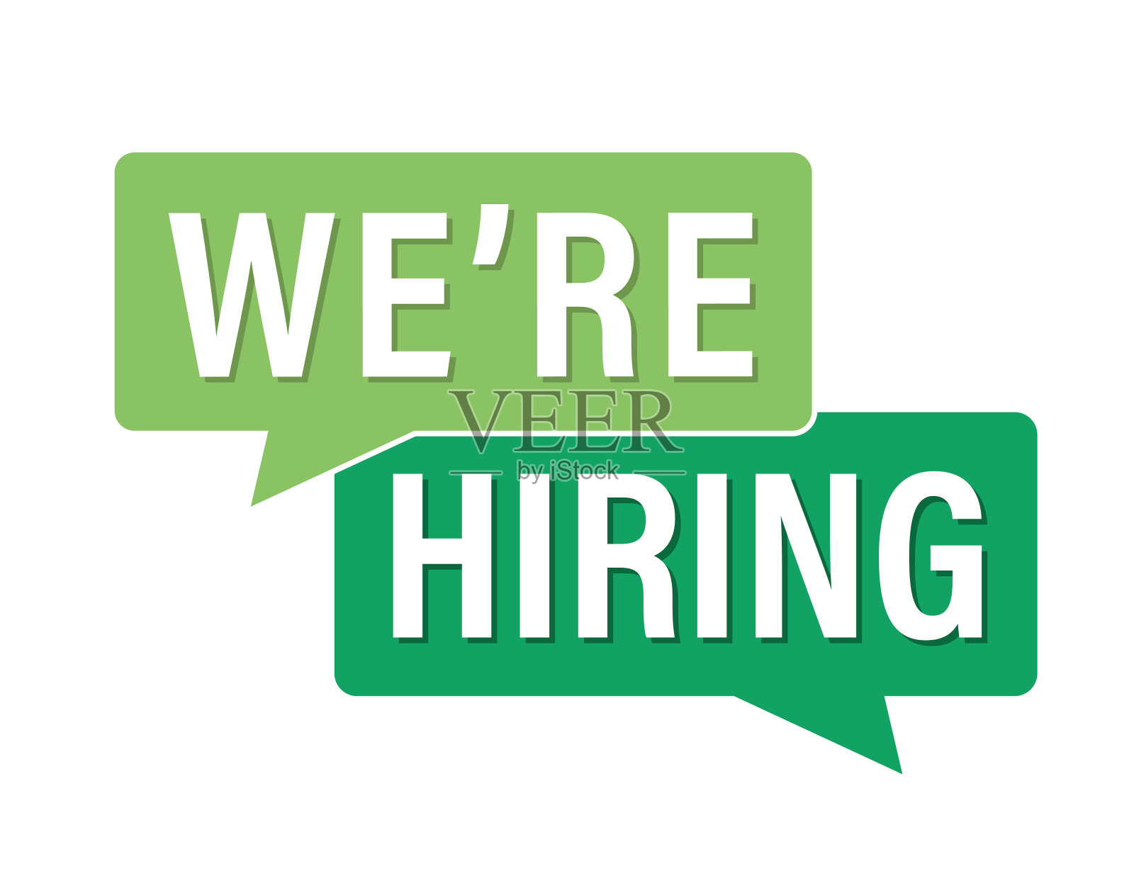 我们正在招聘透明背景上的言论泡沫标志插画图片素材