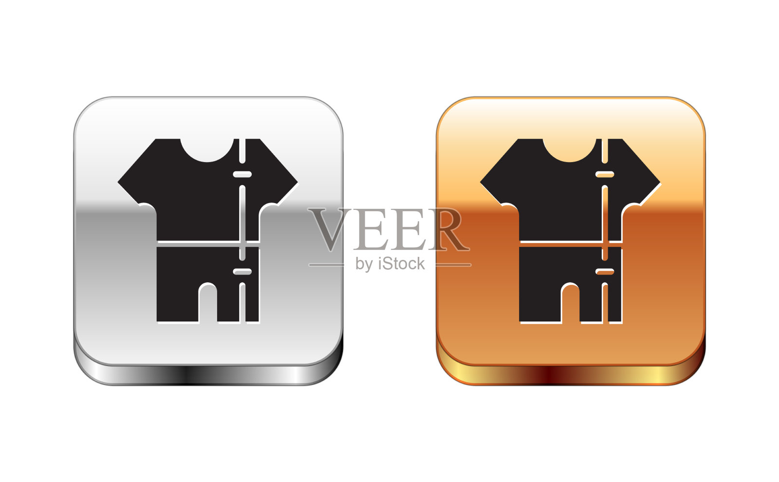 黑色运动服图标孤立在白色图标素材