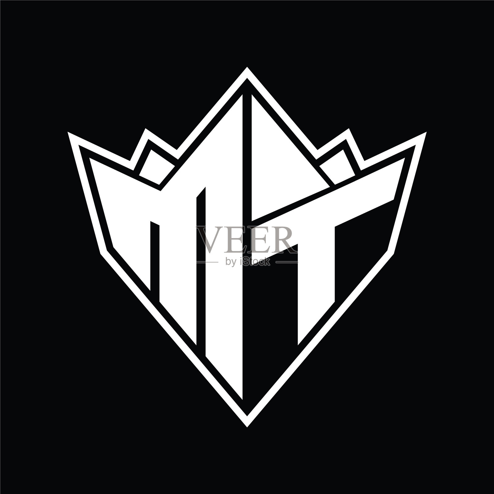 Mt标志字母组合设计模板插画图片素材