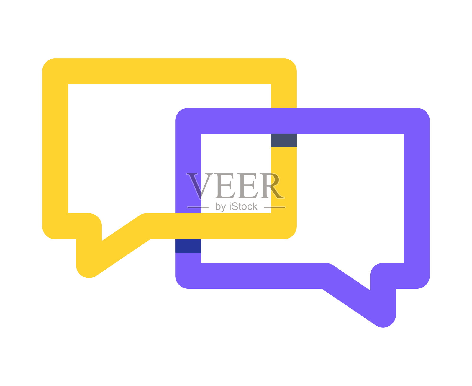 语言气泡交叉线插画图片素材