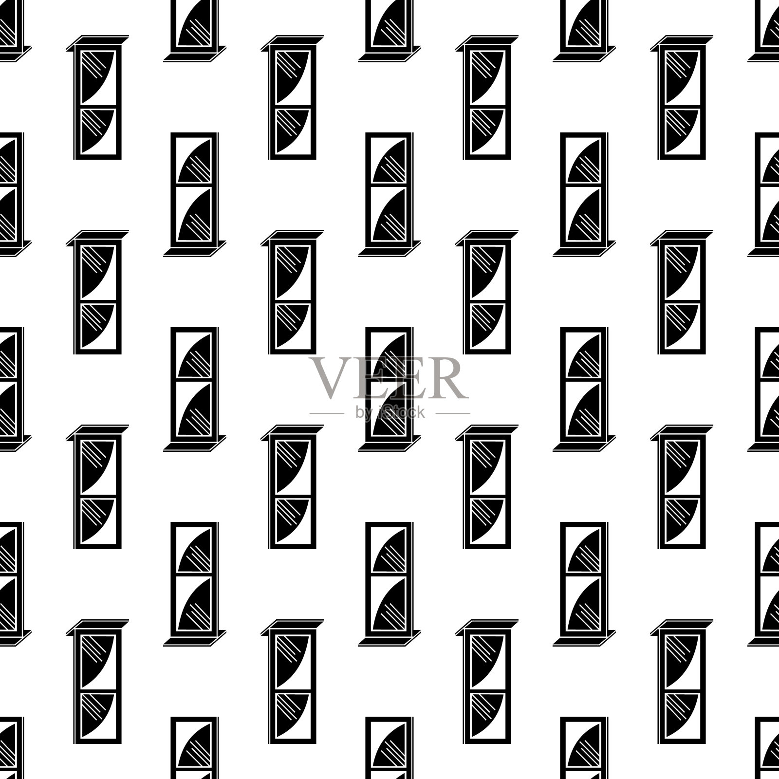 城市灯光横幅图案无缝衔接插画图片素材