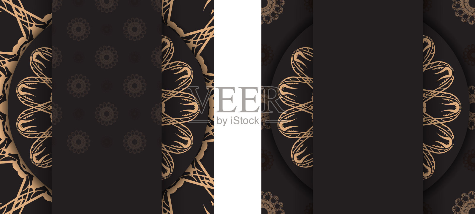 明信片是黑色和豪华的棕色插画图片素材