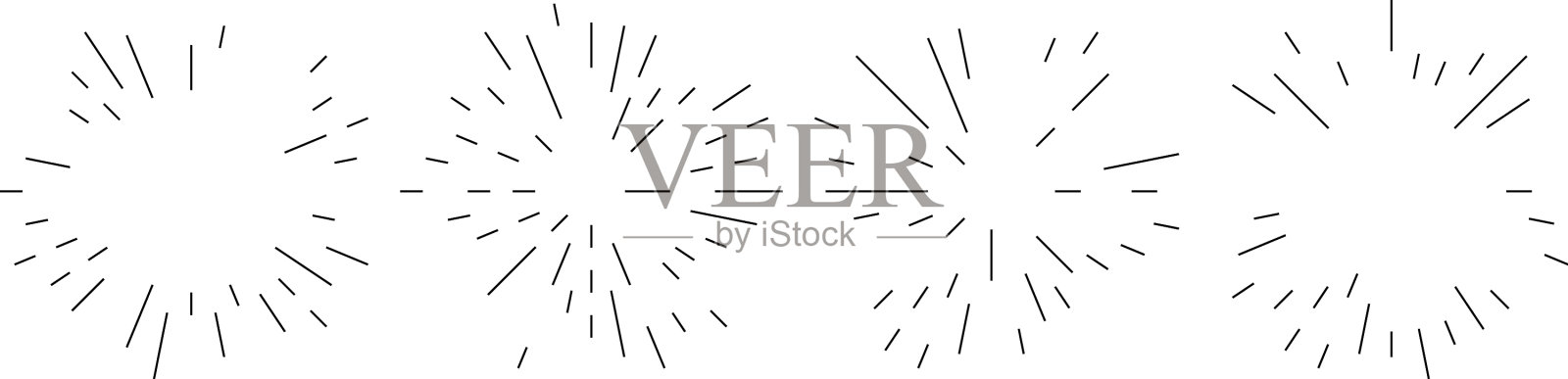 放射状辐射线闪烁，闪烁，闪烁，闪烁插画图片素材