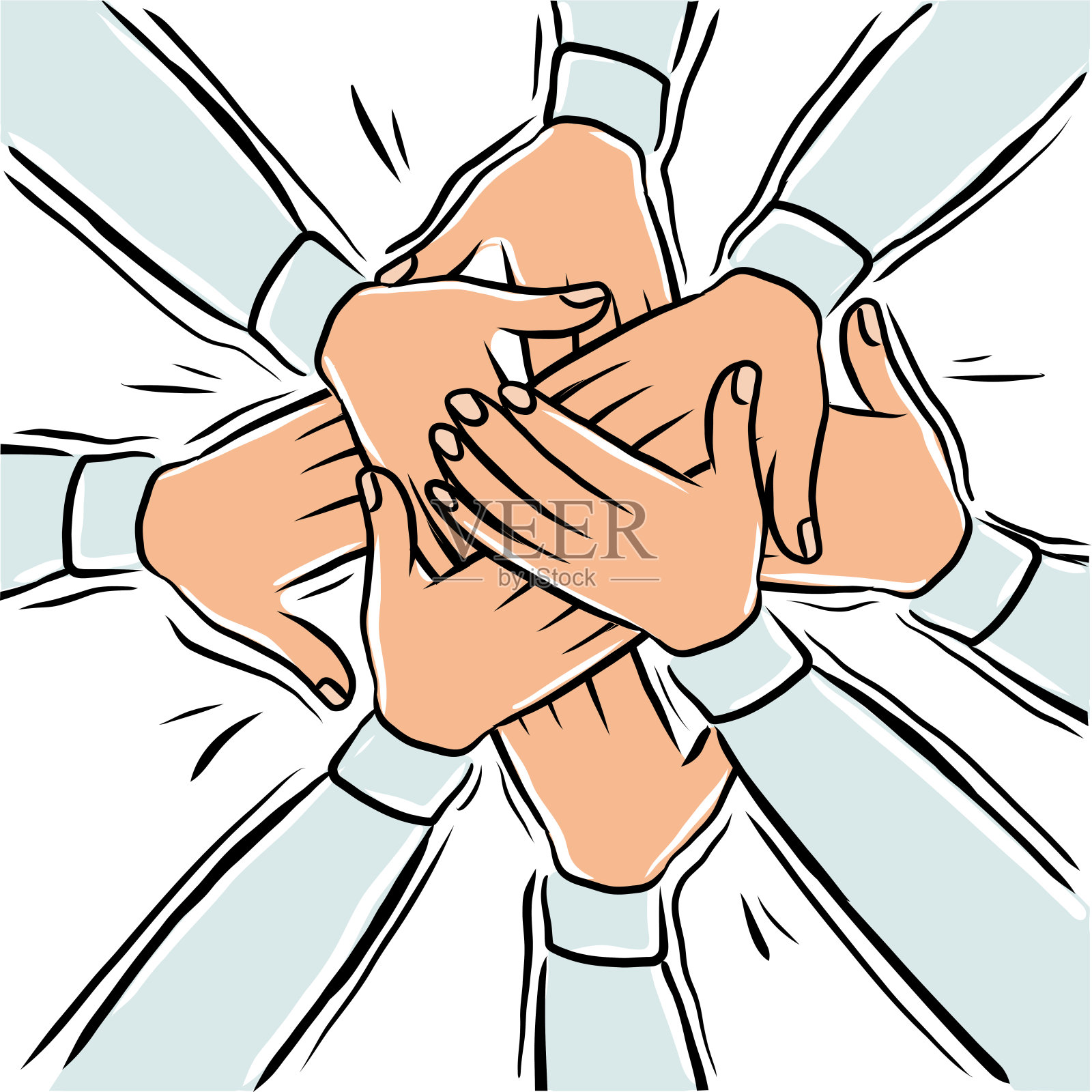 团队合作卡通风格矢量插图插画图片素材