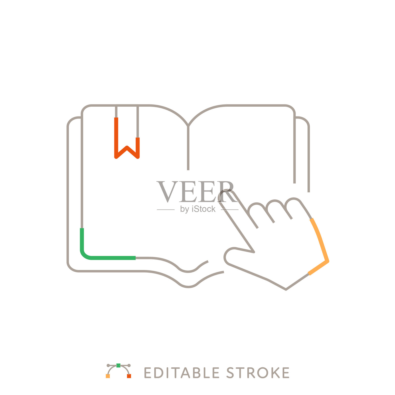 在线教育多色线图标与可编辑的Stroke设计元素图片