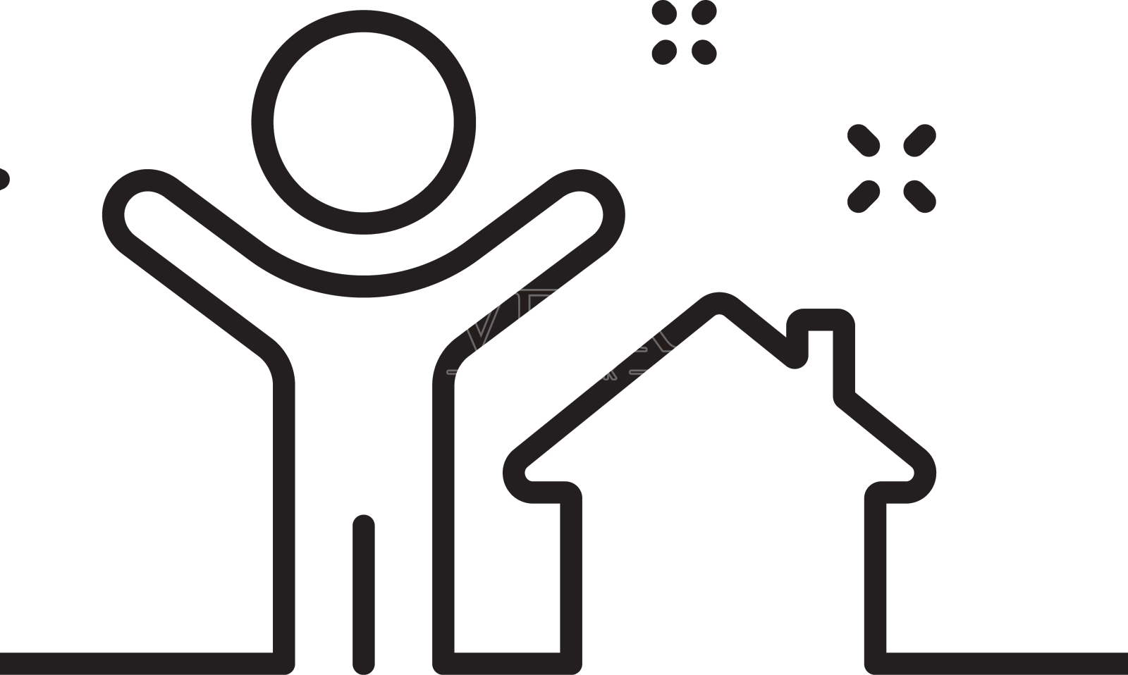 新房线图标家居建筑标志设计元素图片