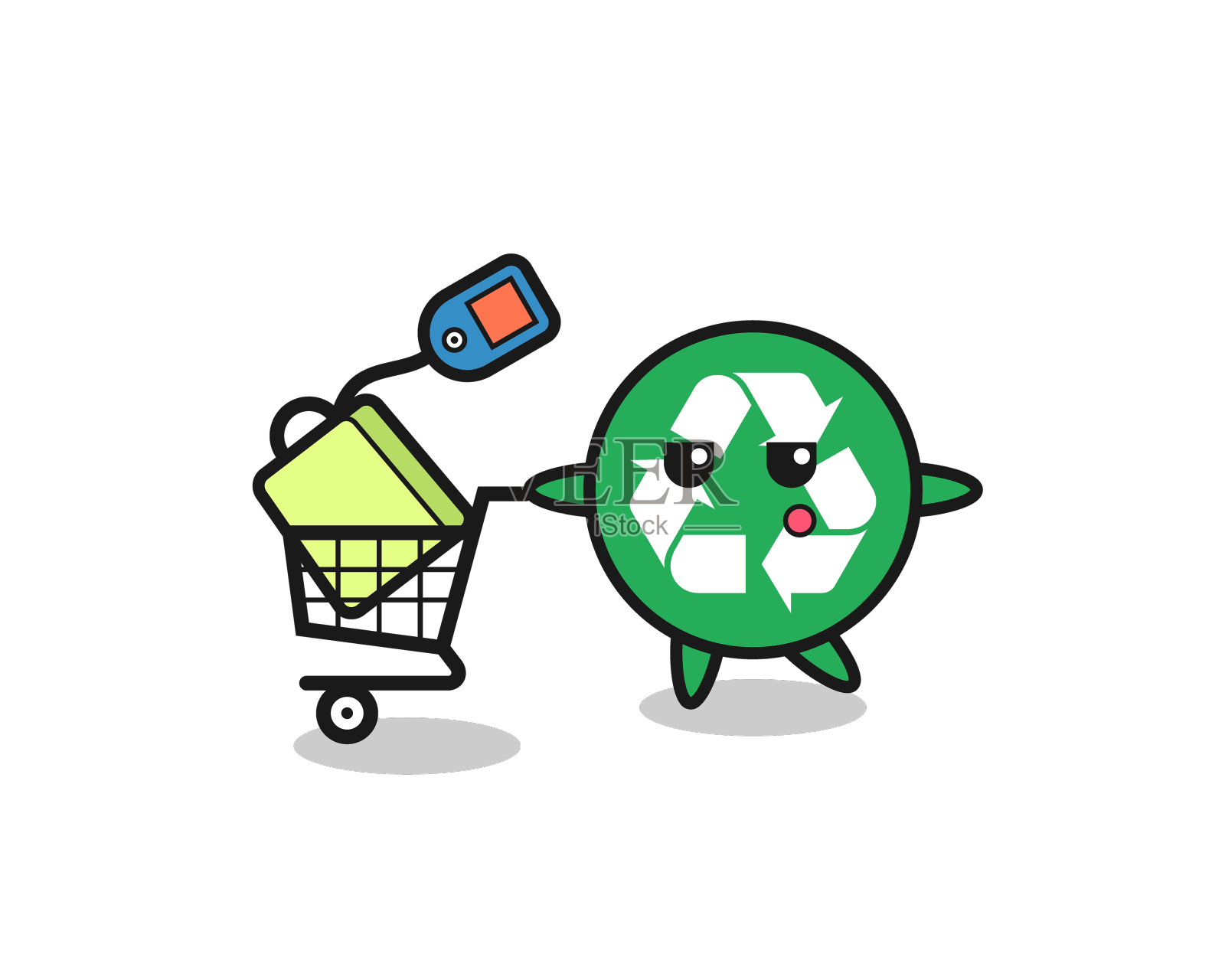 用购物车回收卡通设计元素图片