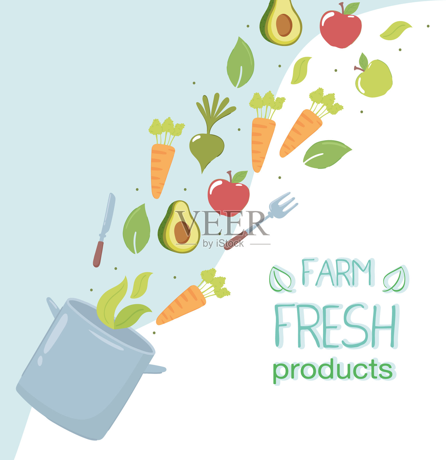 农场新鲜的产品插画图片素材