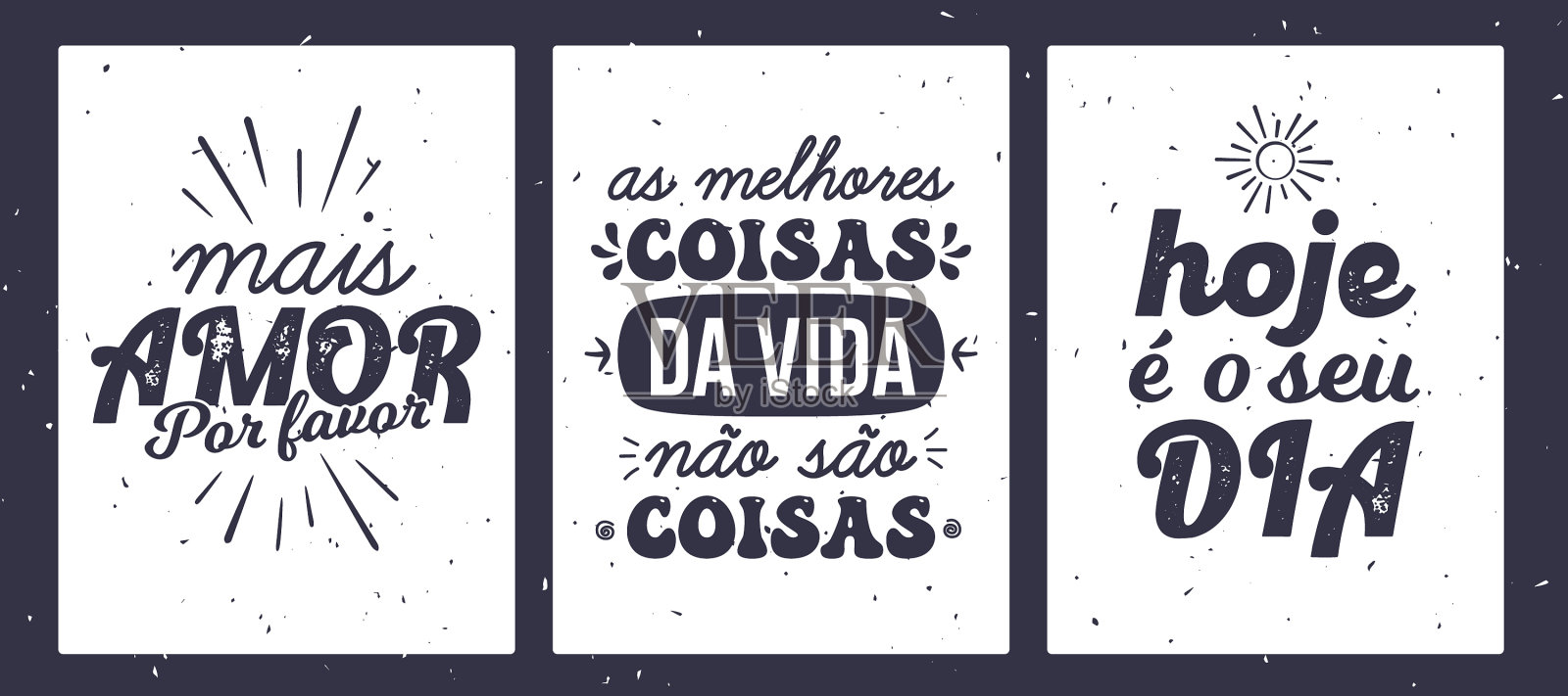 三张经典的巴西葡萄牙海报插画图片素材