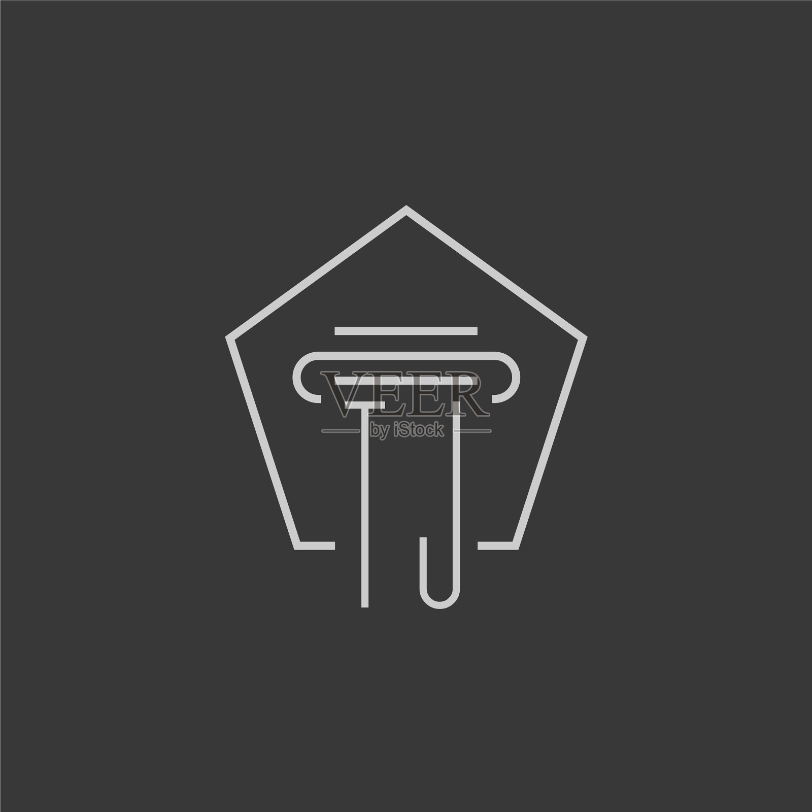 首字母组合tj与单线支柱标志图标素材