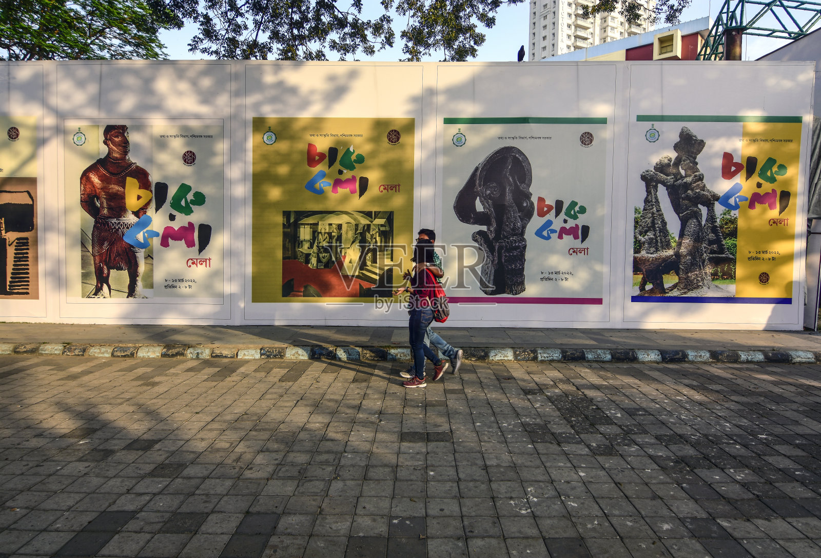 西孟加拉邦科尔塔塔市多彩的艺术博览会。照片摄影图片