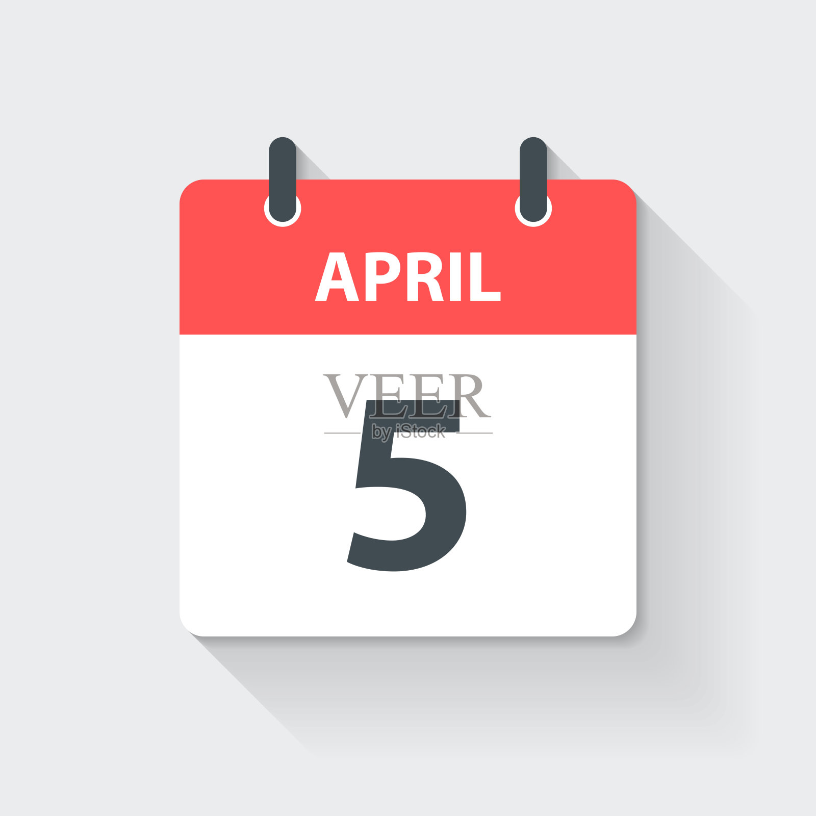 4月5日-每日日历图标在平设计风格插画图片素材
