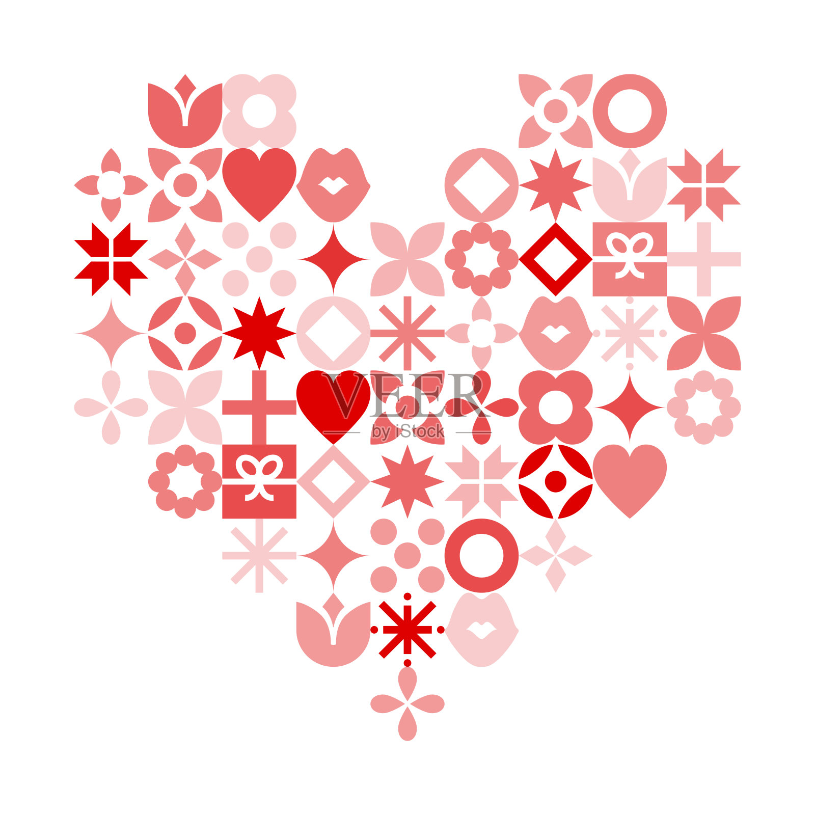 抽象心形情人节卡片插画图片素材