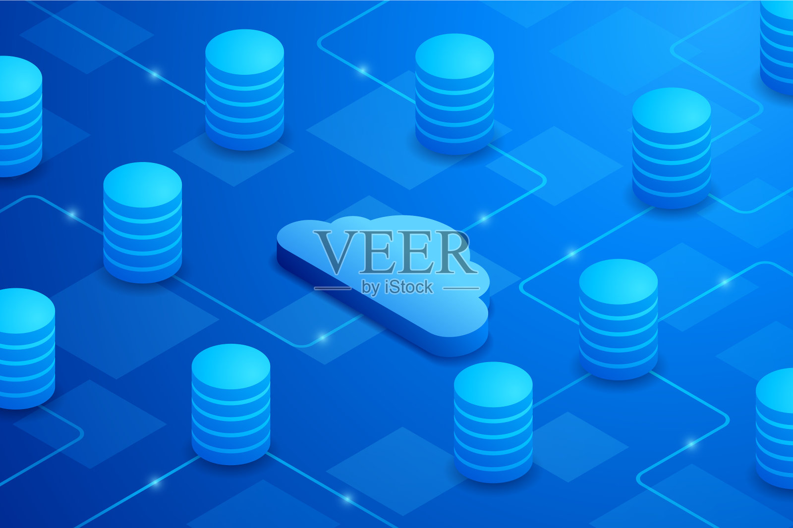 云等距背景插画图片素材