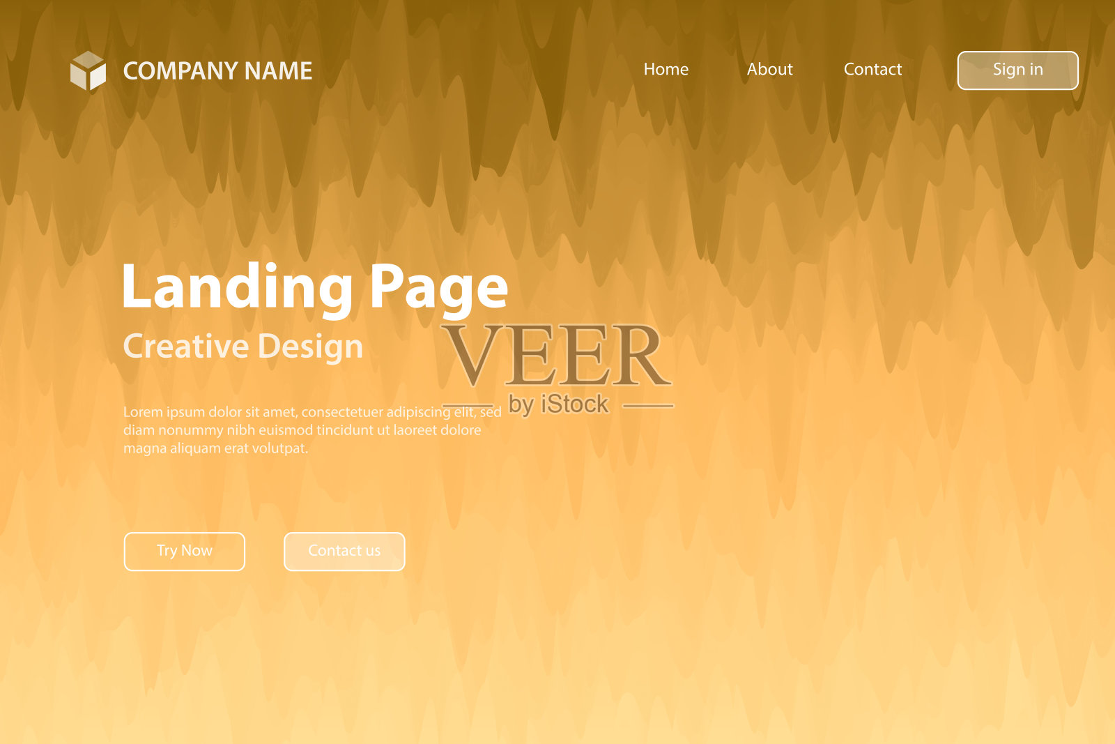 着陆页面模板-抽象背景与流行纹理-橙色渐变插画图片素材