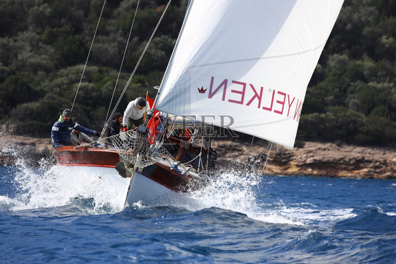 Gulet木制“Tirhandil”帆船。照片摄影图片