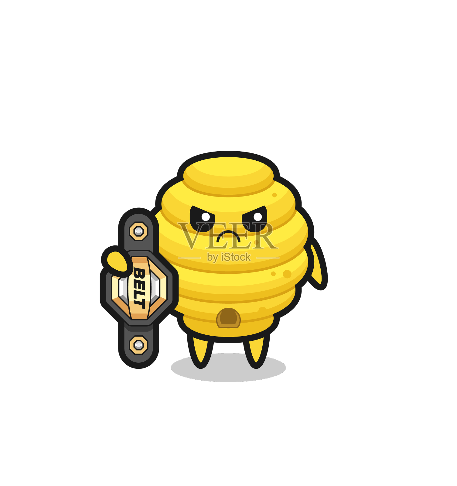 蜂箱吉祥物角色作为综合格斗选手设计元素图片