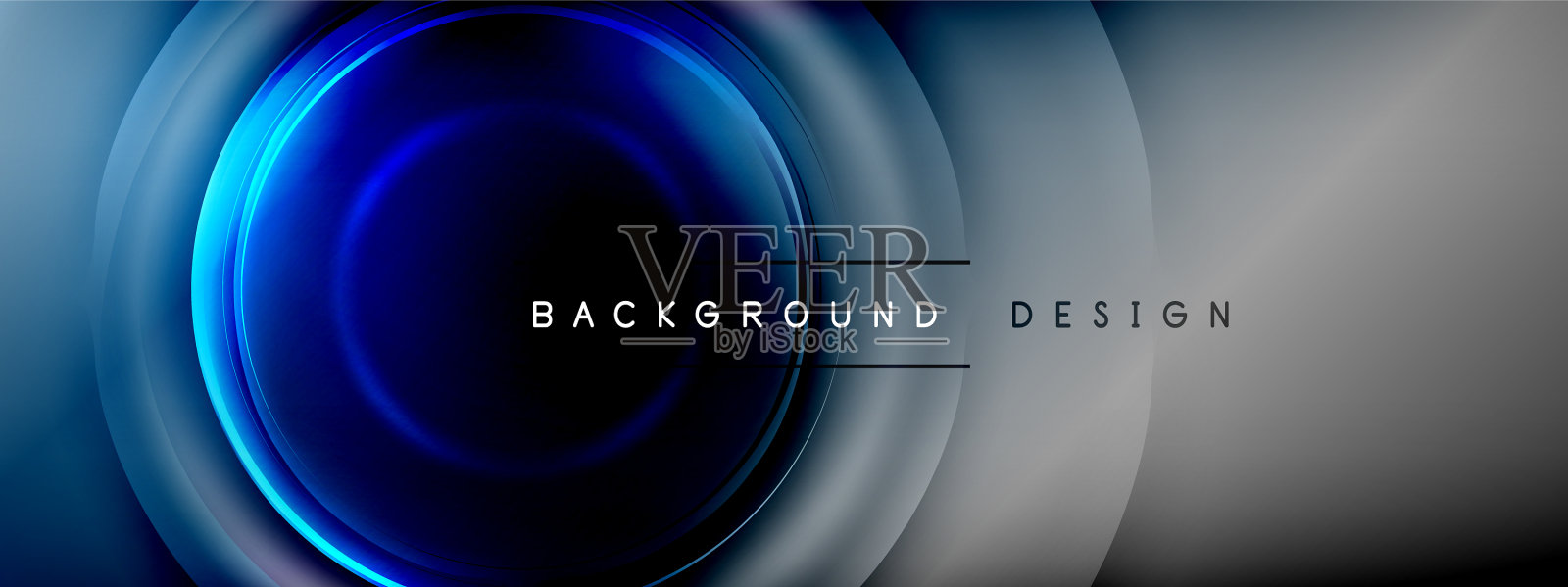 圆线和气泡上明亮的发光效果插画图片素材