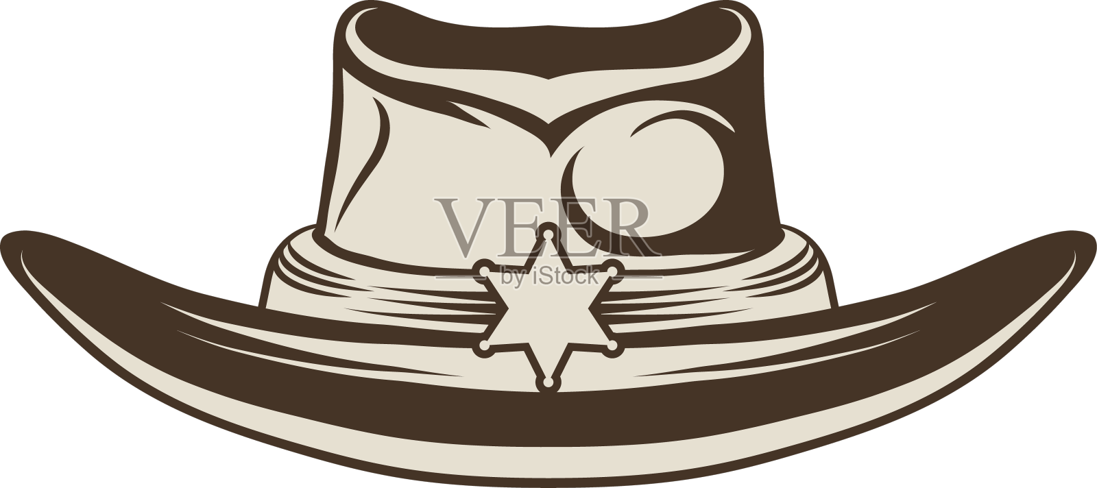 警长帽，头饰，狂野西部设计元素图片