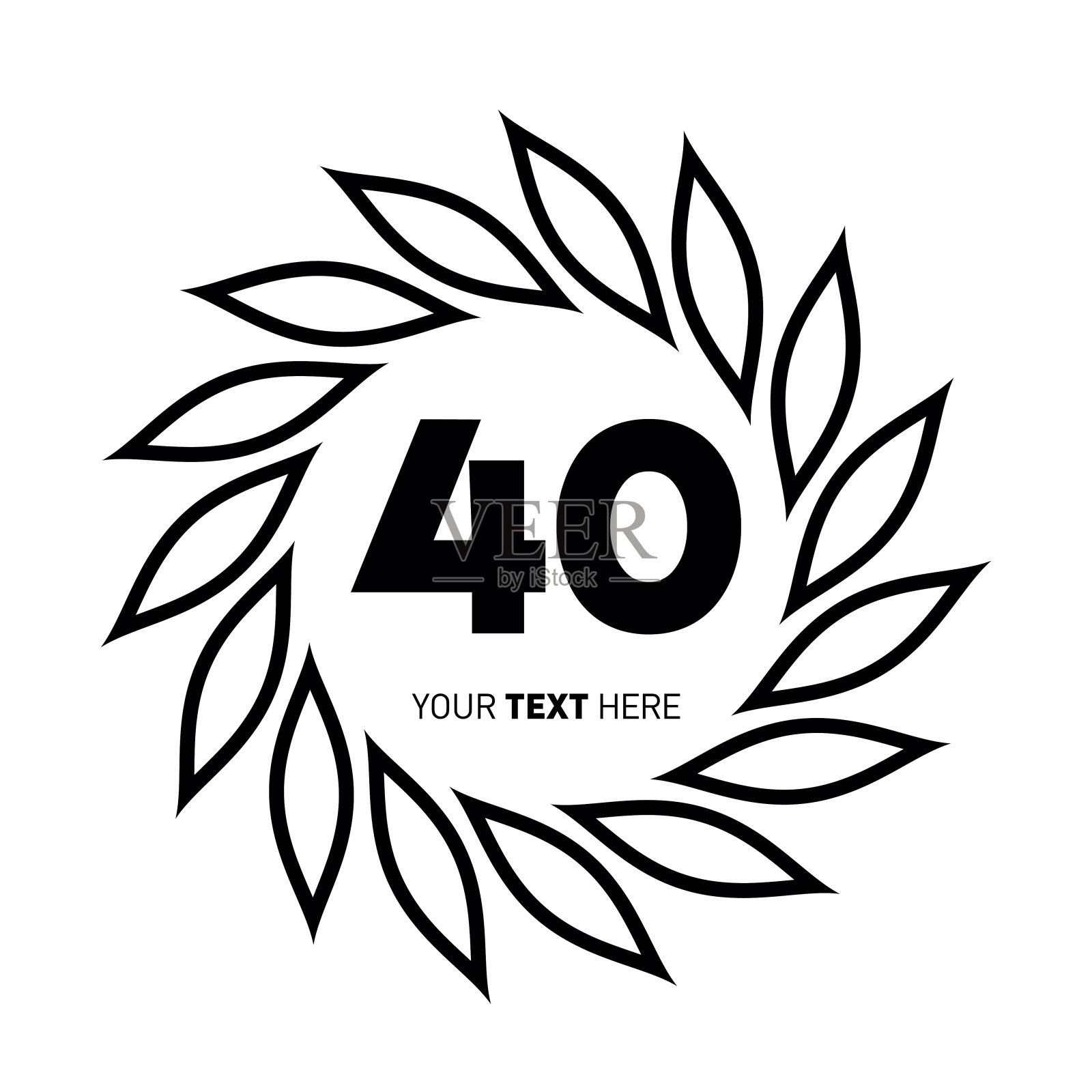 现代周年纪念标志模板孤立，周年纪念图标标签，周年纪念符号股票插图插画图片素材