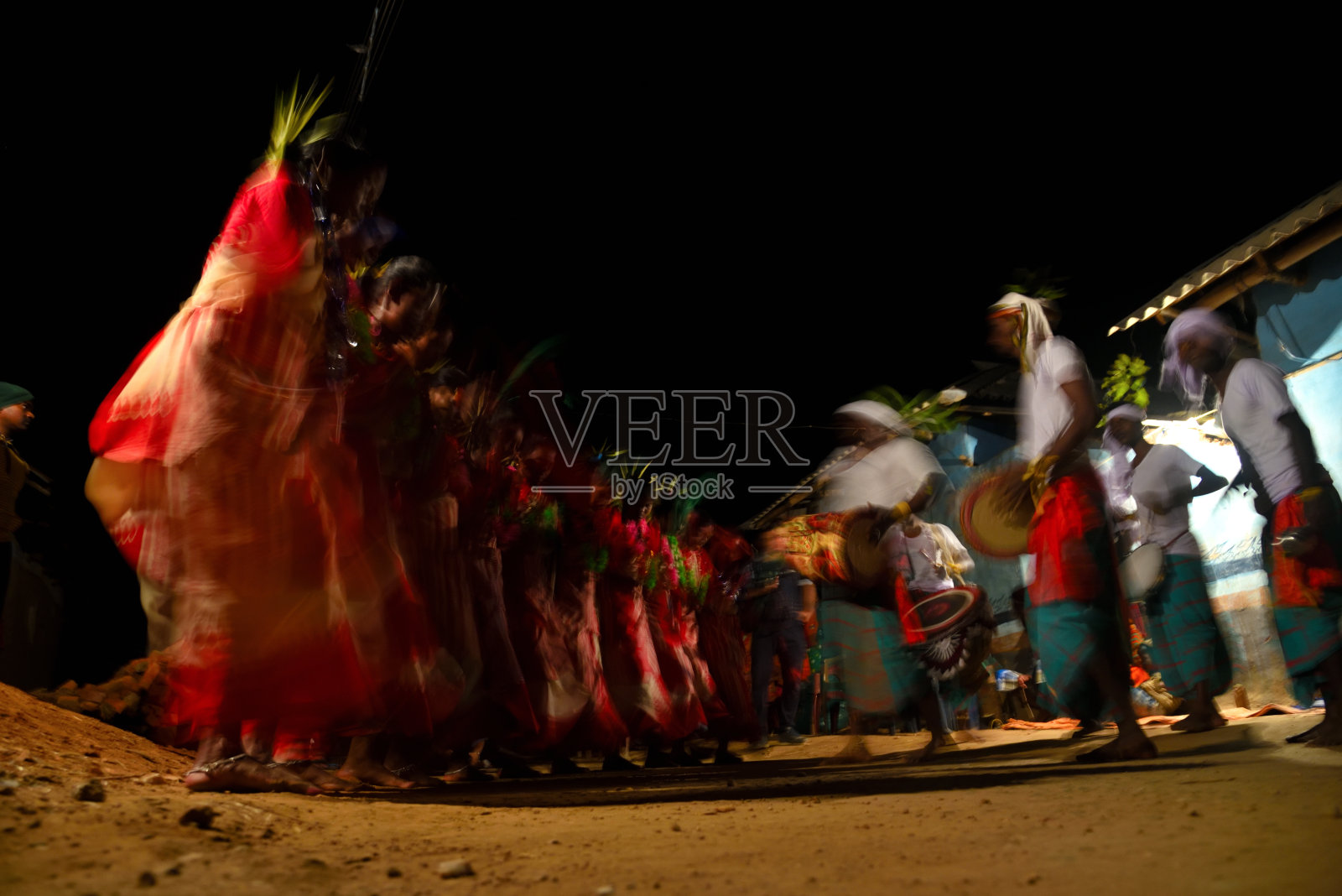 孟加拉的Santali民间舞蹈,照片摄影图片