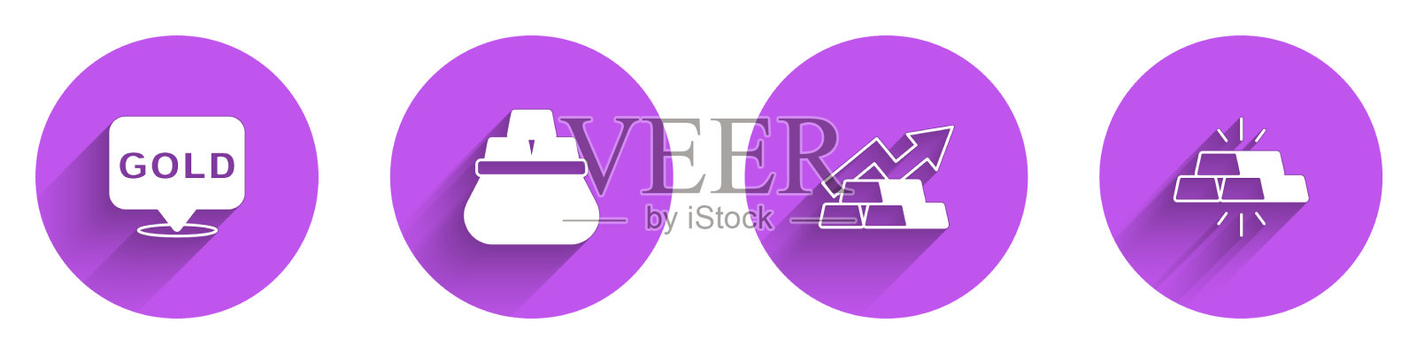 集金条袋金生长箭与和图标素材