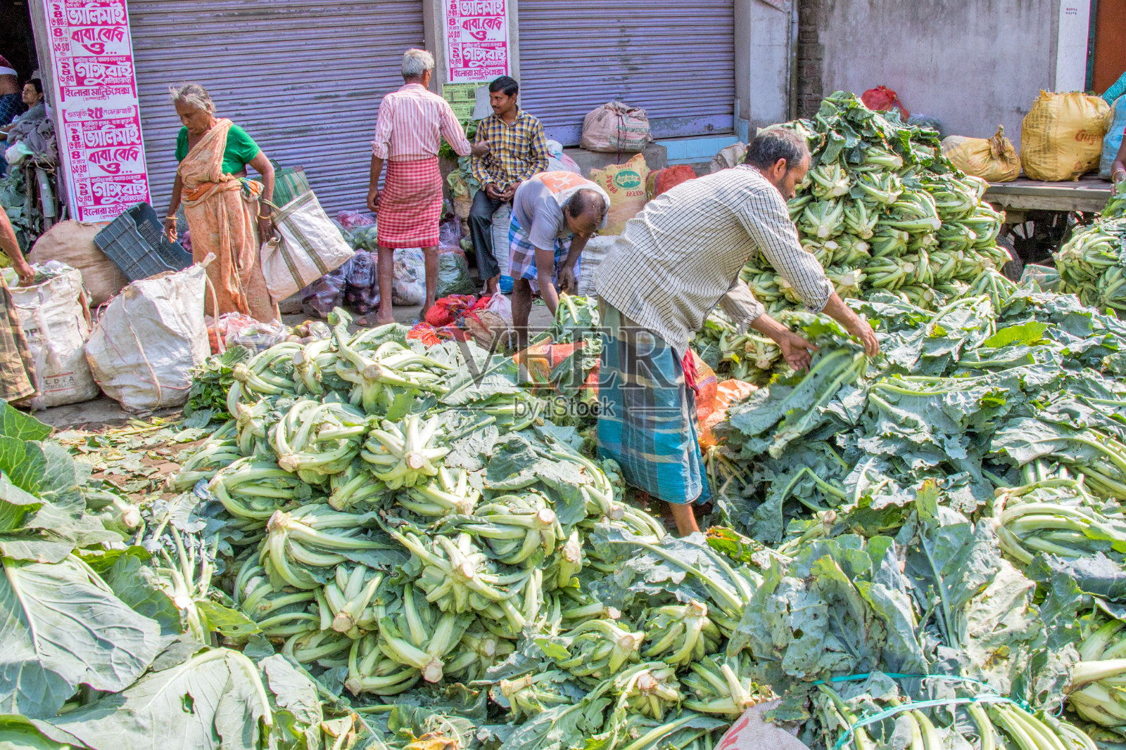 西孟加拉邦农村的蔬菜批发市场照片摄影图片