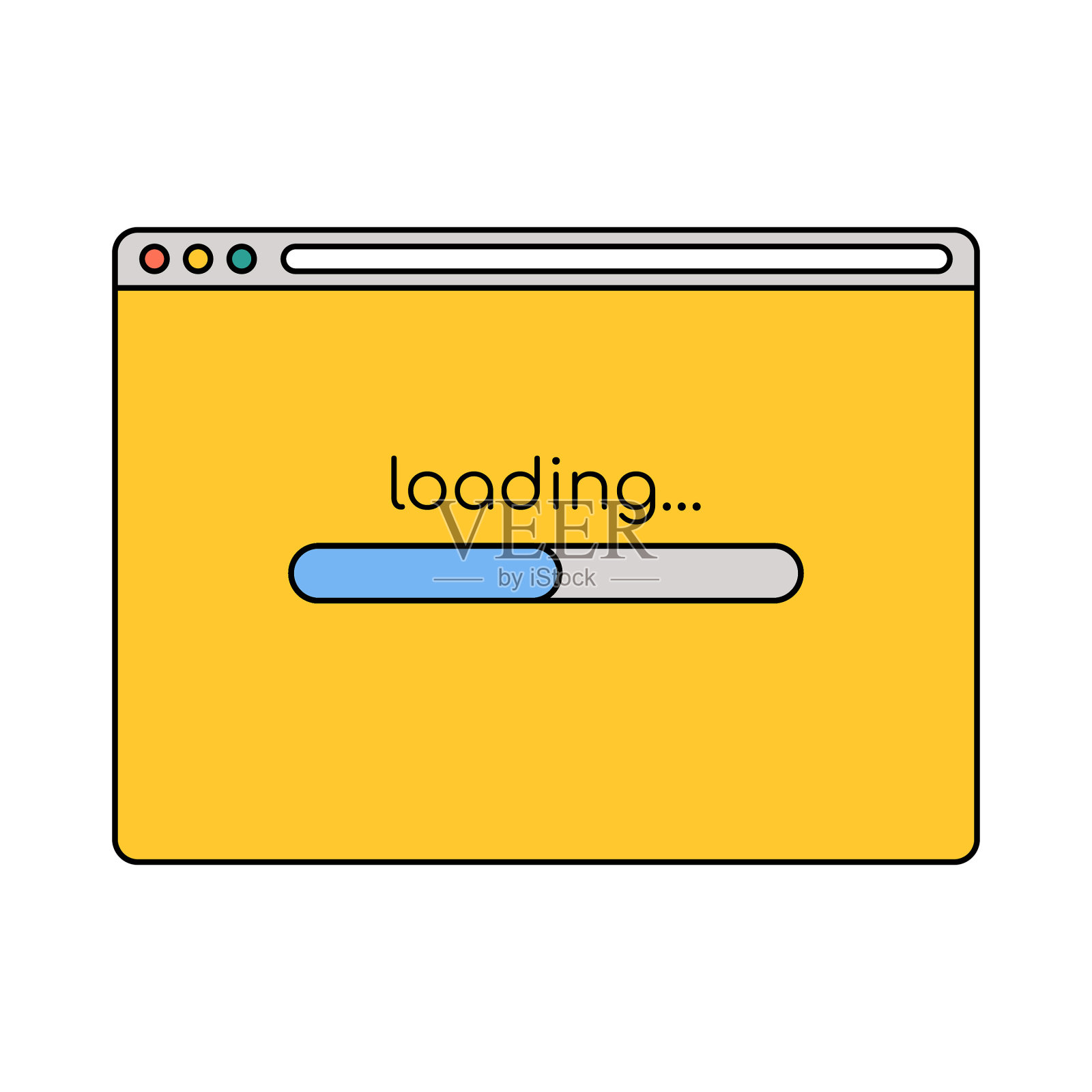 Web浏览器加载屏幕插画图片素材