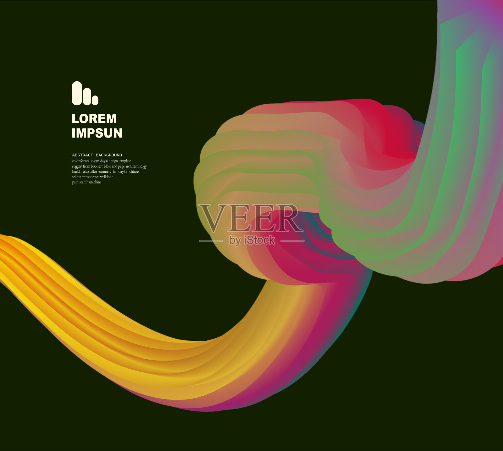 抽象三维曲线混合模式海报背景插画图片素材