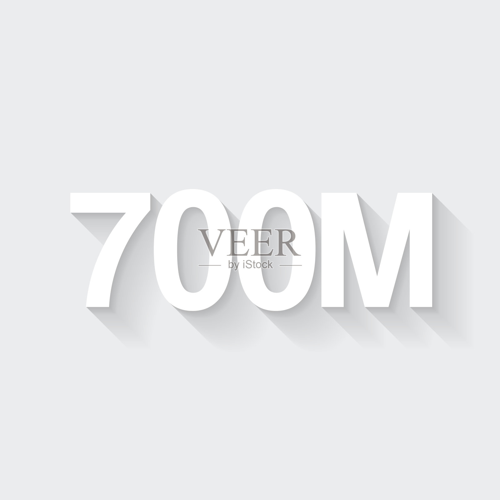 7亿- 7亿。图标与空白背景上的长阴影-平面设计插画图片素材