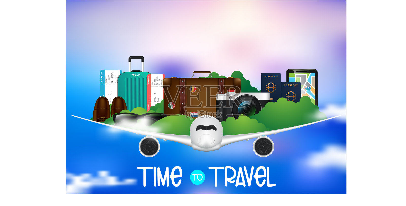 时间旅行旅行和远足信息图插画图片素材