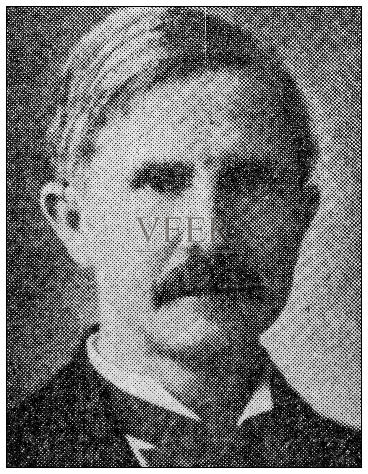 著名人物的古董肖像:查尔斯·L·亨利插画图片素材