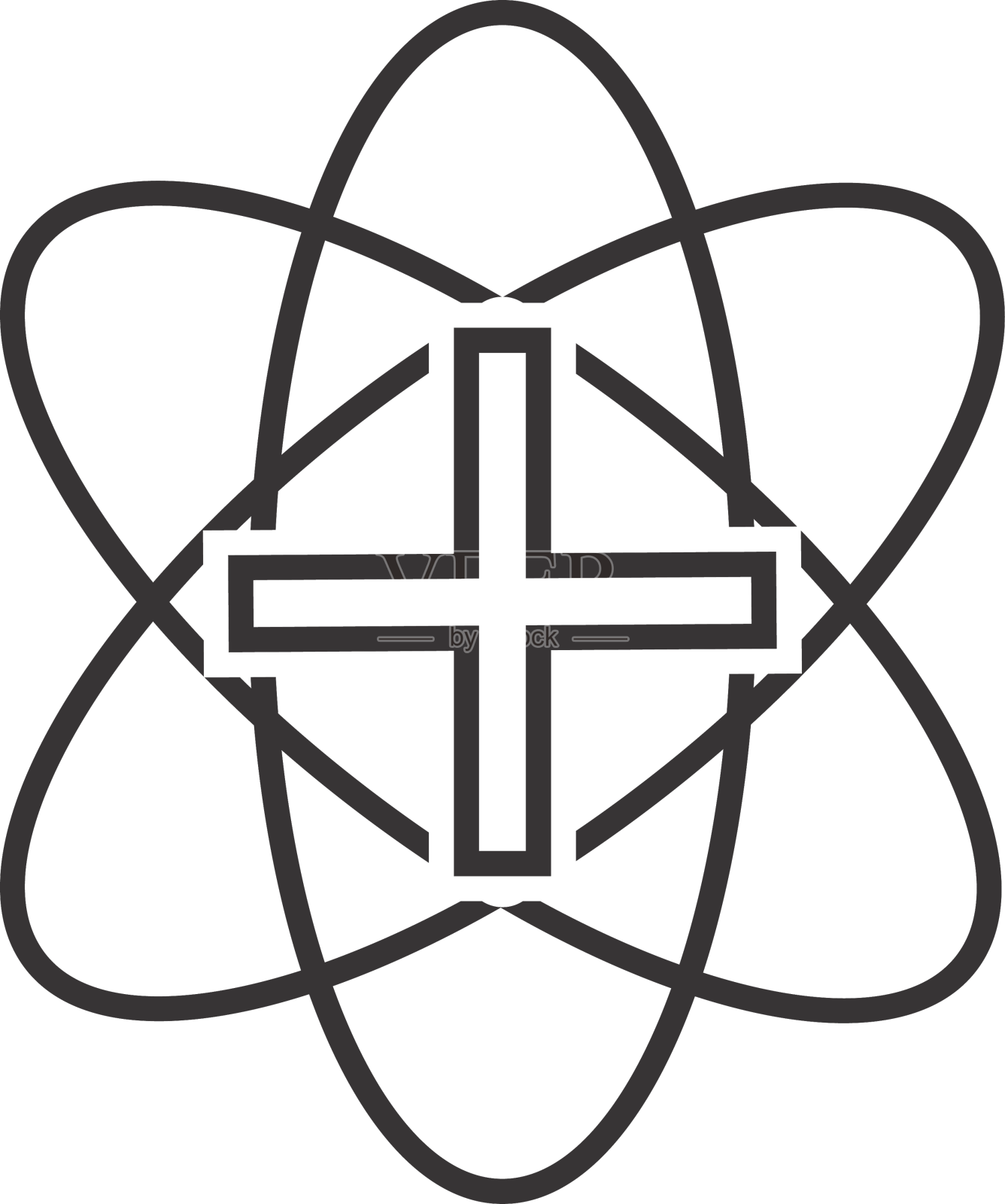 医学标志线黑色图标设计元素图片