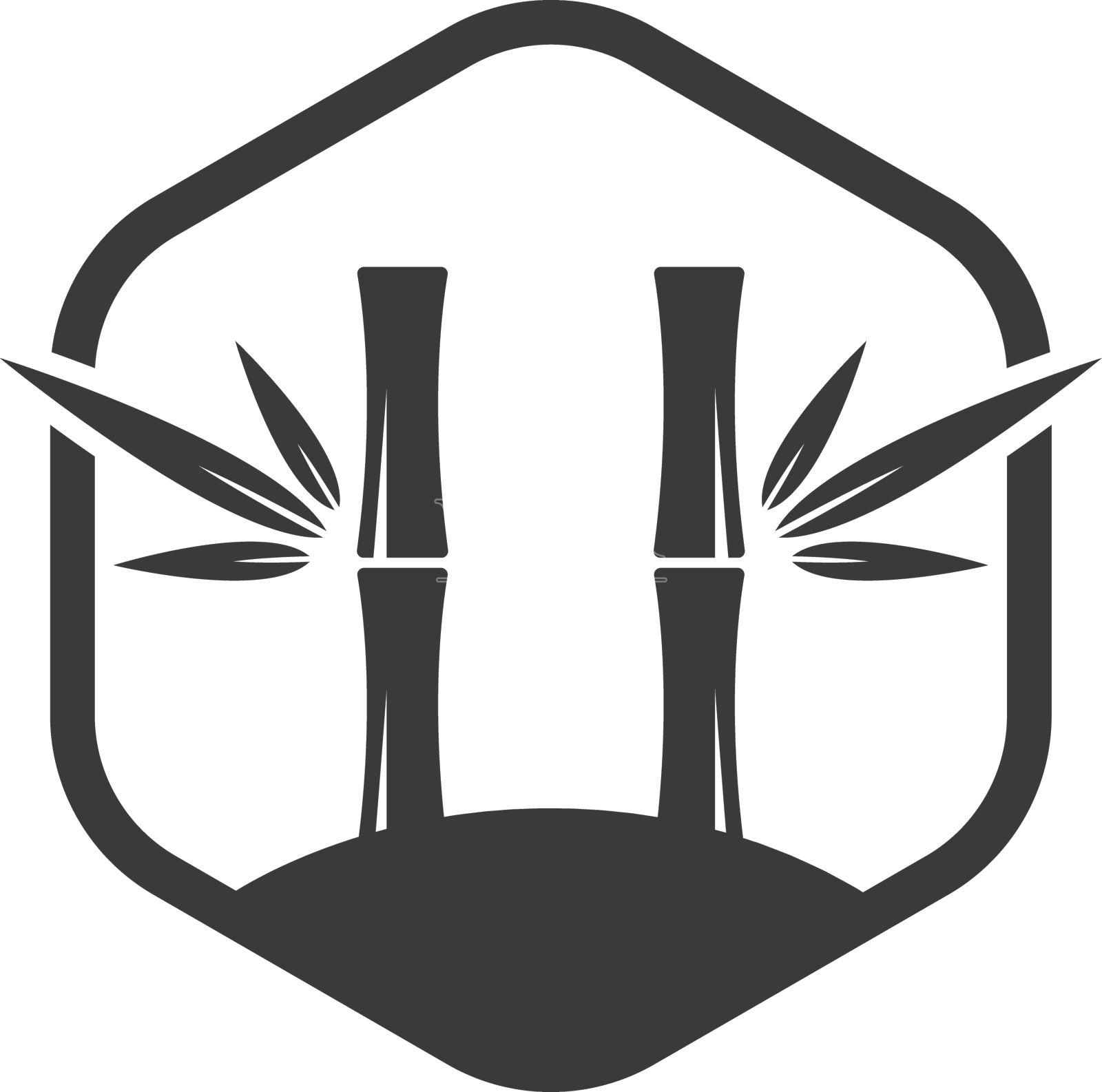 竹子与绿叶为您的标志图标设计元素图片