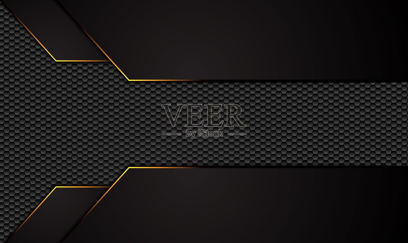 科技黑色背景与对比橙黄色条纹。摘要矢量平面宣传册设计插画图片素材